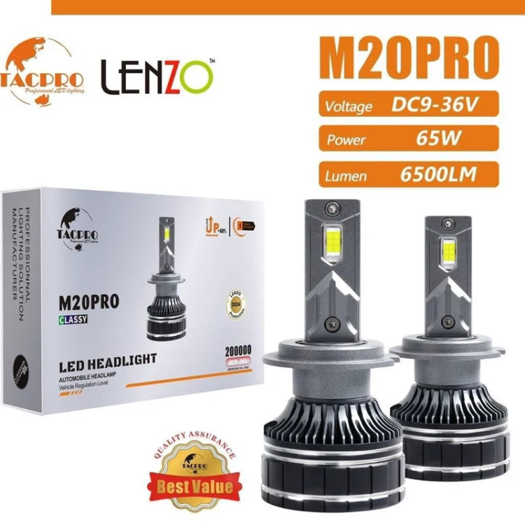 هدلایت خودرو لنزو نورفابریک مدل M20 Pro اورجینال(بسته 2 عددی)